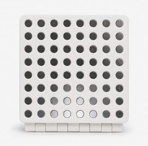 magnetic screw organizer box backside view of magnetic grid